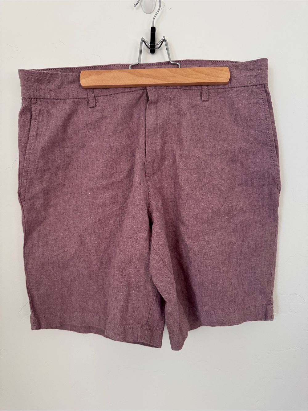 Old Navy Slim Shorts Men’s Mauve Pink Skylark Linen Cotton Flat Front Casual 31